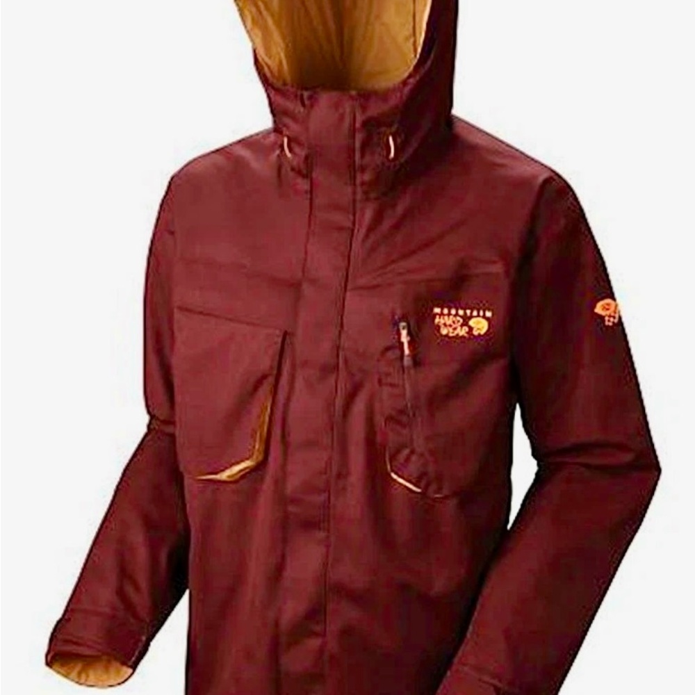 Mountain Hardwear Maroon Jacket with Yellow Accents